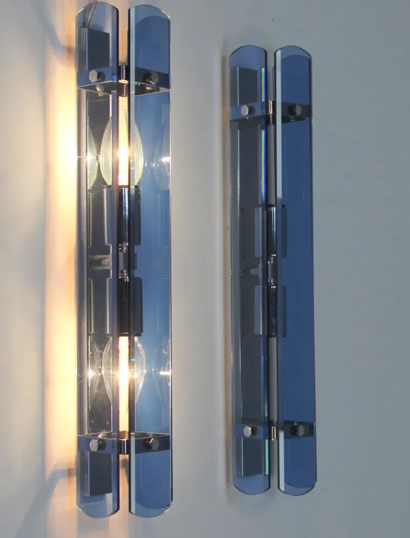 Pamono Murano Glass Wall Lights, 1970s, Set of 2> Wall Lights & Sconces