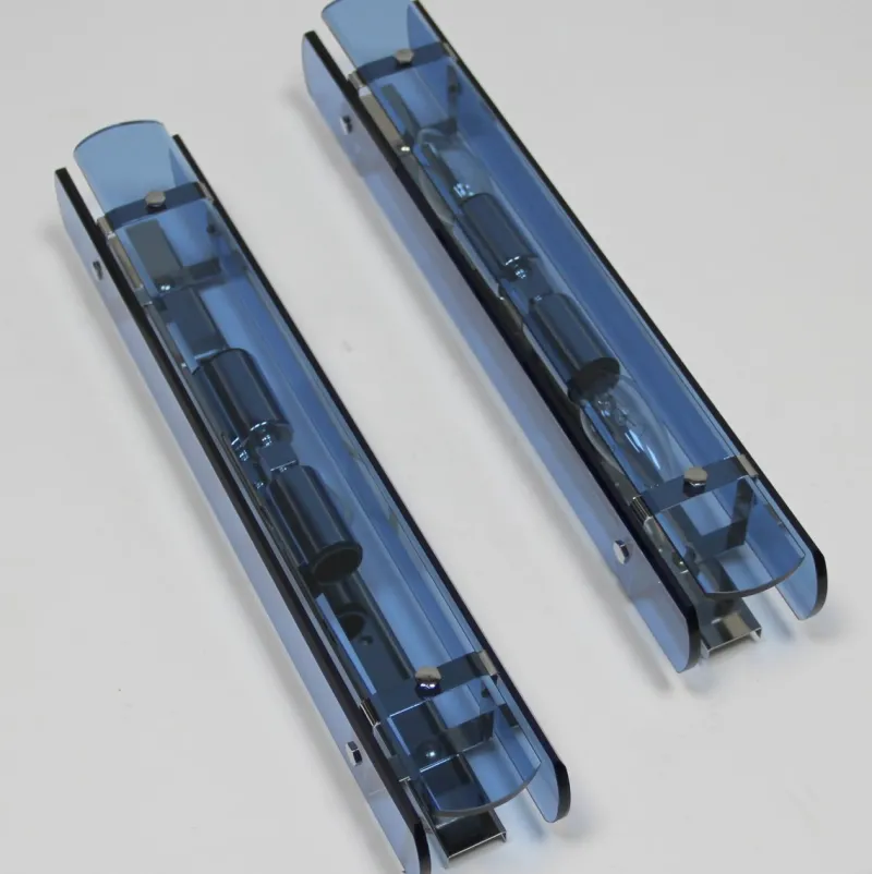 Pamono Murano Glass Wall Lights, 1970s, Set of 2> Wall Lights & Sconces