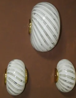 Discount Pamono Murano Glass Wall Lights from F. Fabbian, Italy, 1980s, Set of 3