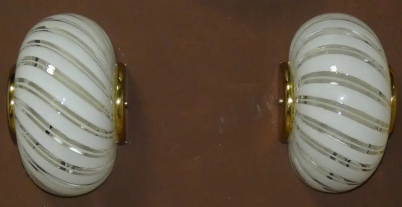 Discount Pamono Murano Glass Wall Lights from F. Fabbian, Italy, 1980s, Set of 3