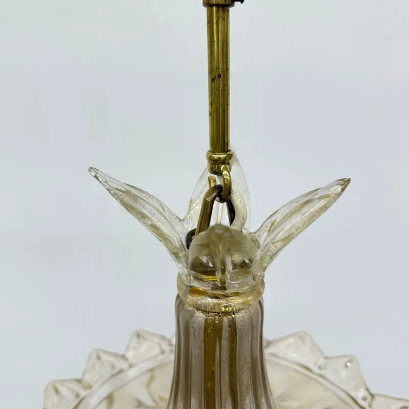Pamono Murano Glass with Gilt Hanging Lamp from Barovier & Toso, 1970s> Ceiling Lights