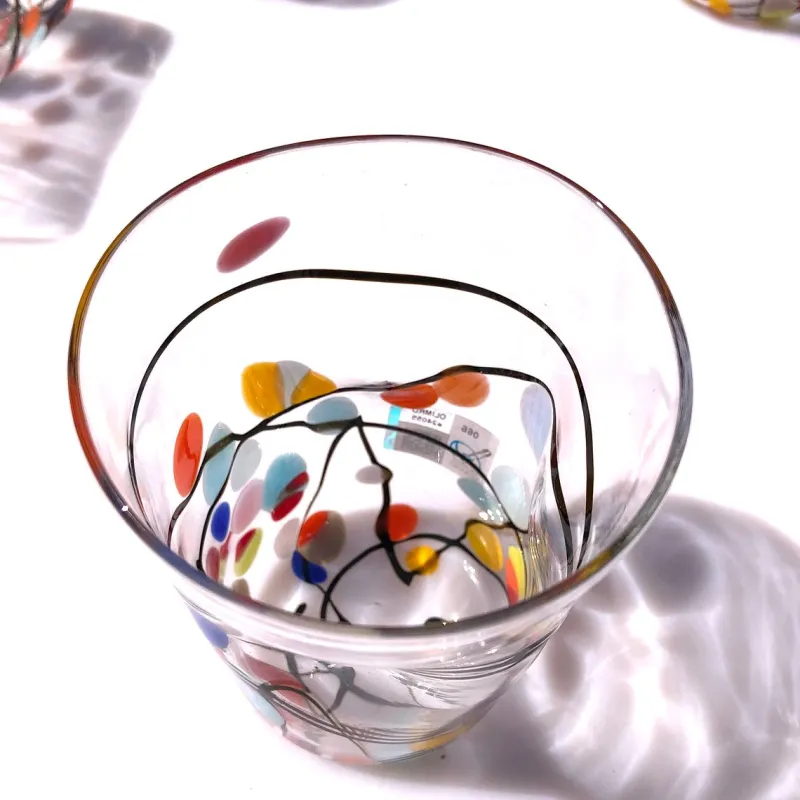 Pamono Murano Glasses in Crystal and Colored Spots from YourMurano, Set of 6> Tabletop
