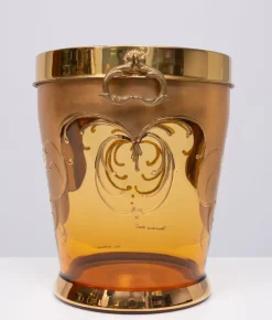 Pamono Murano Gold Decorated Glass Ice Bucket, Italy, 1950> Ice Buckets & Wine Coolers