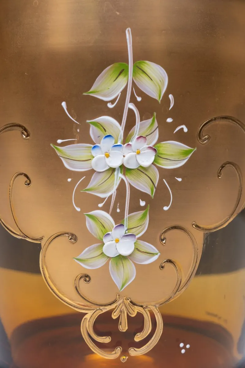 Pamono Murano Gold Decorated Glass Ice Bucket, Italy, 1950> Ice Buckets & Wine Coolers