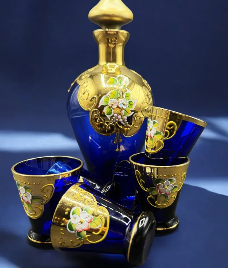 Pamono Murano Liquor Set with Bottle, Set of 7> Glassware