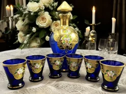 Pamono Murano Liquor Set with Bottle, Set of 7><noscript><img width=