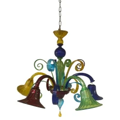 Online Pamono Murano Multicolored Glass Chandelier by Simoeng