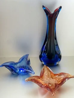 Pamono Murano Sixtyes Glass Pieces, 1960s, Set of 2><noscript><img width=