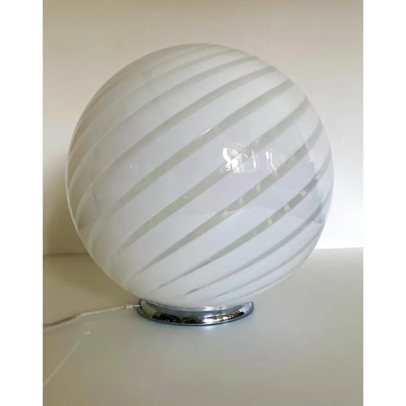 Sale Pamono Murano Spiral White Murano Glass Table Lamp by Simoeng