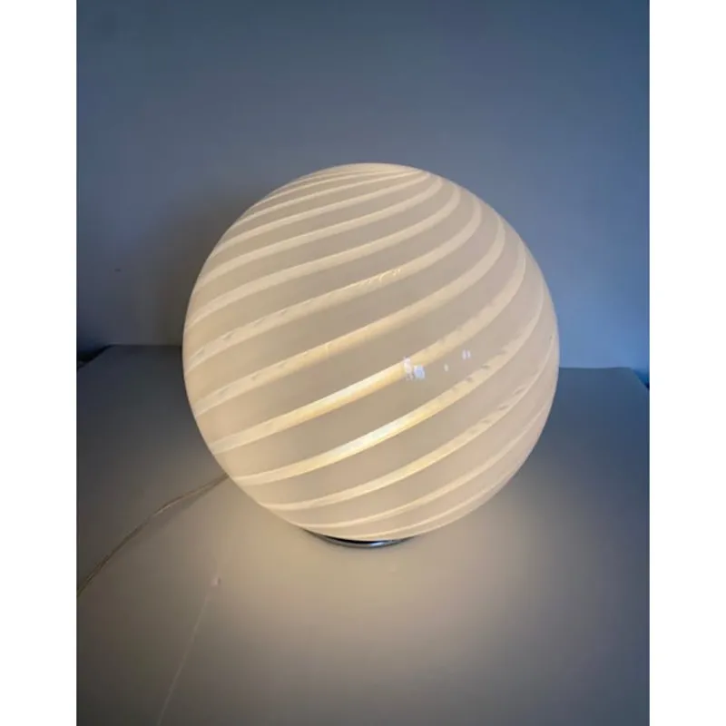 Sale Pamono Murano Spiral White Murano Glass Table Lamp by Simoeng