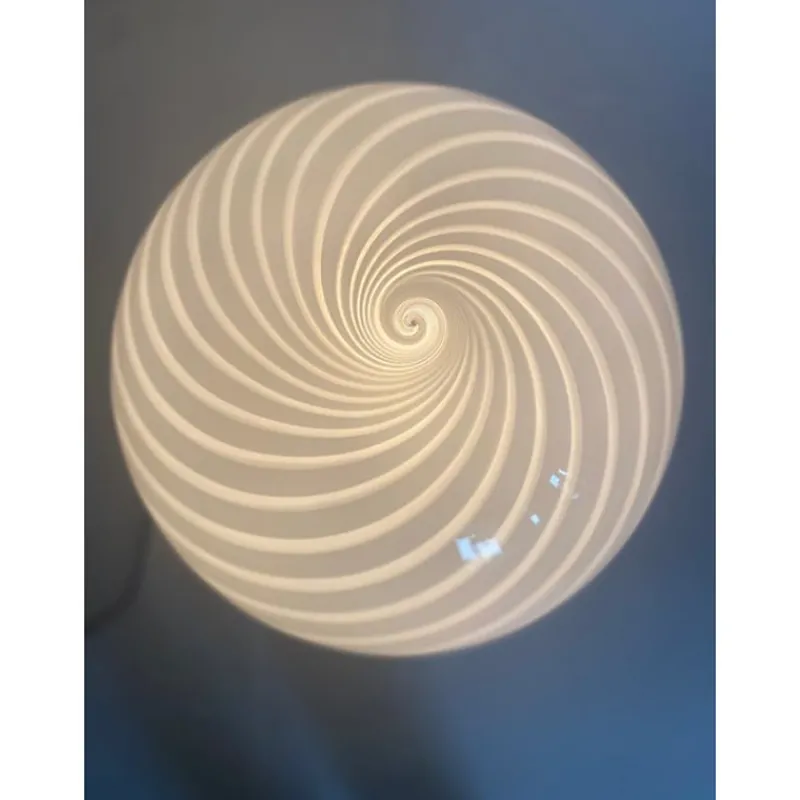 Sale Pamono Murano Spiral White Murano Glass Table Lamp by Simoeng