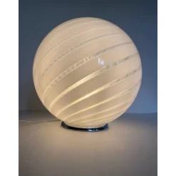 Sale Pamono Murano Spiral White Murano Glass Table Lamp by Simoeng