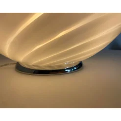 Sale Pamono Murano Spiral White Murano Glass Table Lamp by Simoeng