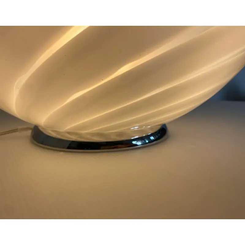 Sale Pamono Murano Spiral White Murano Glass Table Lamp by Simoeng