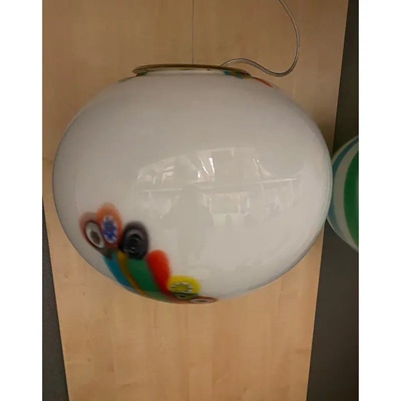 Pamono Murano Style Clear with Murrise Multicolors Pendant by Simoeng> Ceiling Lights