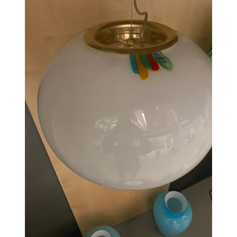 Pamono Murano Style Clear with Murrise Multicolors Pendant by Simoeng> Ceiling Lights