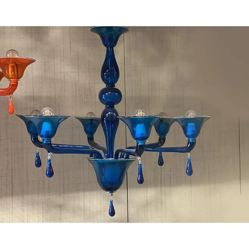 Pamono Murano Style Glass Chandelier by Simong> Ceiling Lights