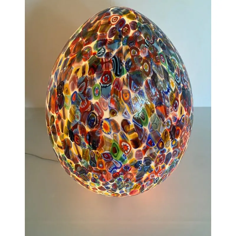 Pamono Murano Style Glass Egg Table Lamps by Simoeng, Set of 2> Table Lamps