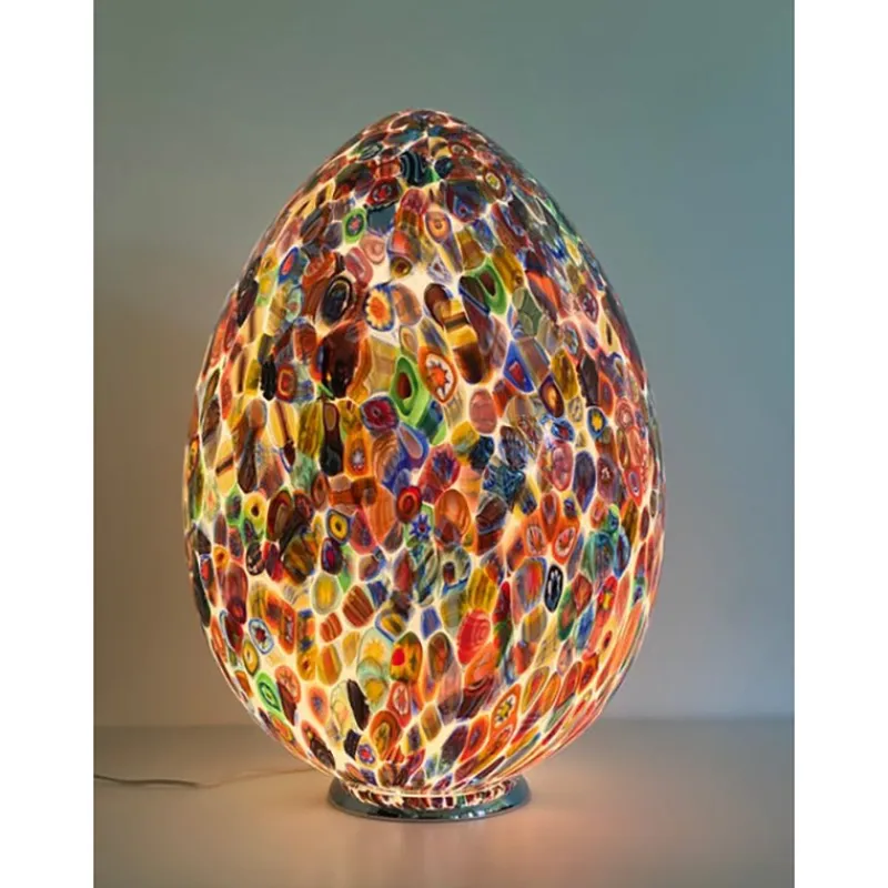 Pamono Murano Style Glass Egg Table Lamps by Simoeng, Set of 2> Table Lamps