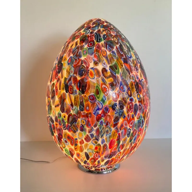 Pamono Murano Style Glass Egg Table Lamps by Simoeng, Set of 2> Table Lamps