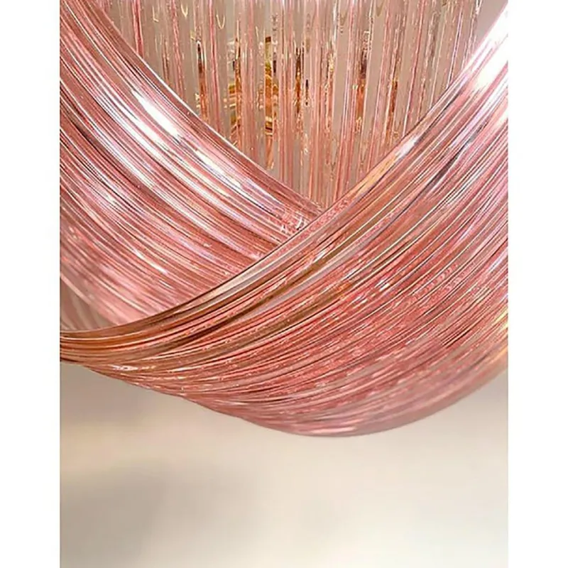 Pamono Murano Style Glass Pendant Arc in Pink Color with Gold Metal Frame from Simoeng> Ceiling Lights