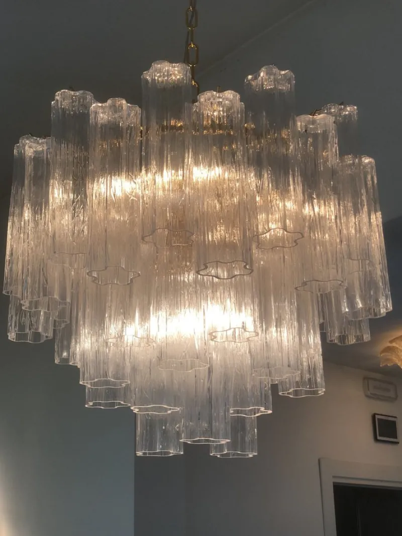 Discount Pamono Murano Style Glass Sputnik Chandelier Italian in Gold from Simoeng