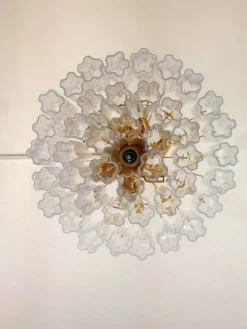 Discount Pamono Murano Style Glass Sputnik Chandelier Italian in Gold from Simoeng