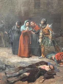 Pamono Murder of Filippo Strozzi, 19th Century, Oil on Canvas, Framed> Painting