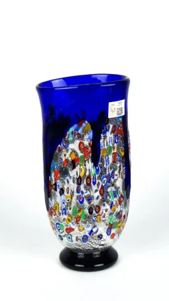 Pamono Murrina Millefiori Technique Glass Vase by Imperio Rossi for Made Murano Glass, 2019><noscript><img width=