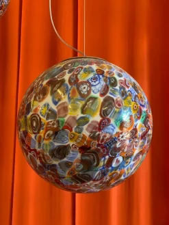 Pamono Murrine Sphere Lamp in Murano Style Glass from Simoeng> Ceiling Lights