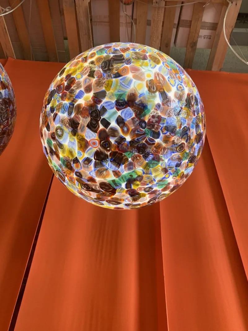 Pamono Murrine Sphere Lamp in Murano Style Glass from Simoeng> Ceiling Lights