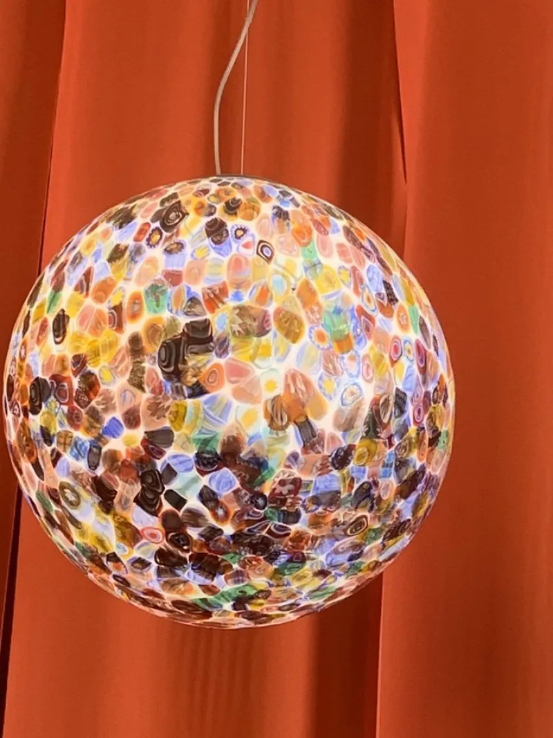 Pamono Murrine Sphere Lamp in Murano Style Glass from Simoeng> Ceiling Lights