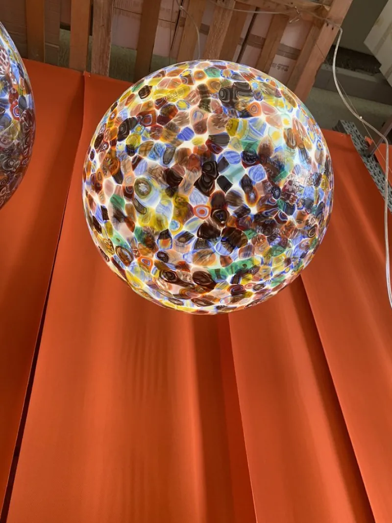 Pamono Murrine Sphere Lamp in Murano Style Glass from Simoeng> Ceiling Lights