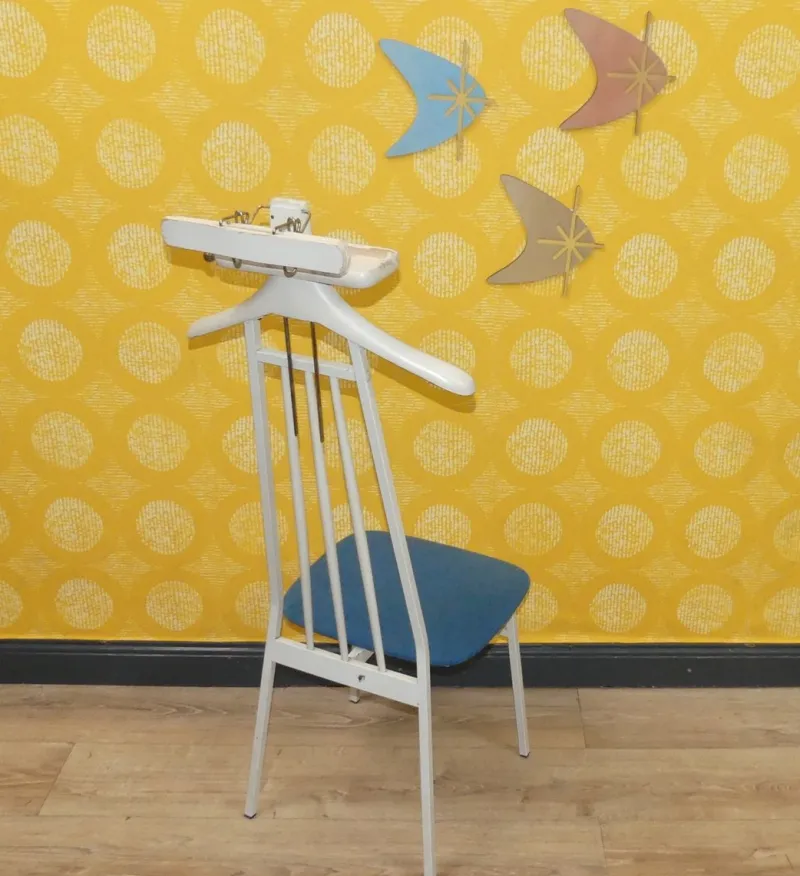 Pamono Mute Valet 1960s Wardrobe Clothes Rack with Seat Clothes Chair Clothes Fan Dressing Chair> Racks, Hooks & Valets