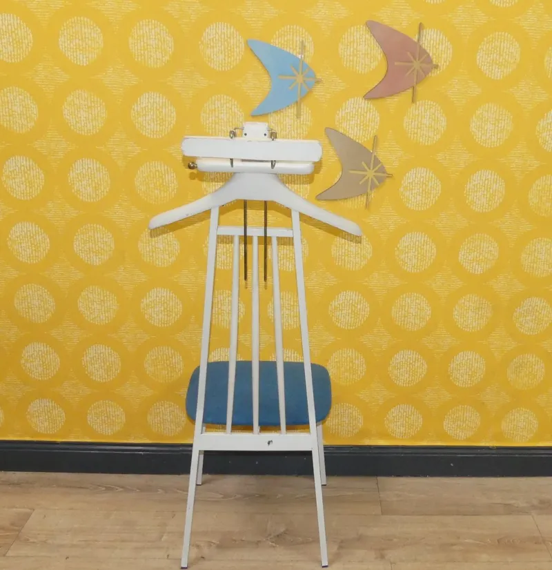 Pamono Mute Valet 1960s Wardrobe Clothes Rack with Seat Clothes Chair Clothes Fan Dressing Chair> Racks, Hooks & Valets