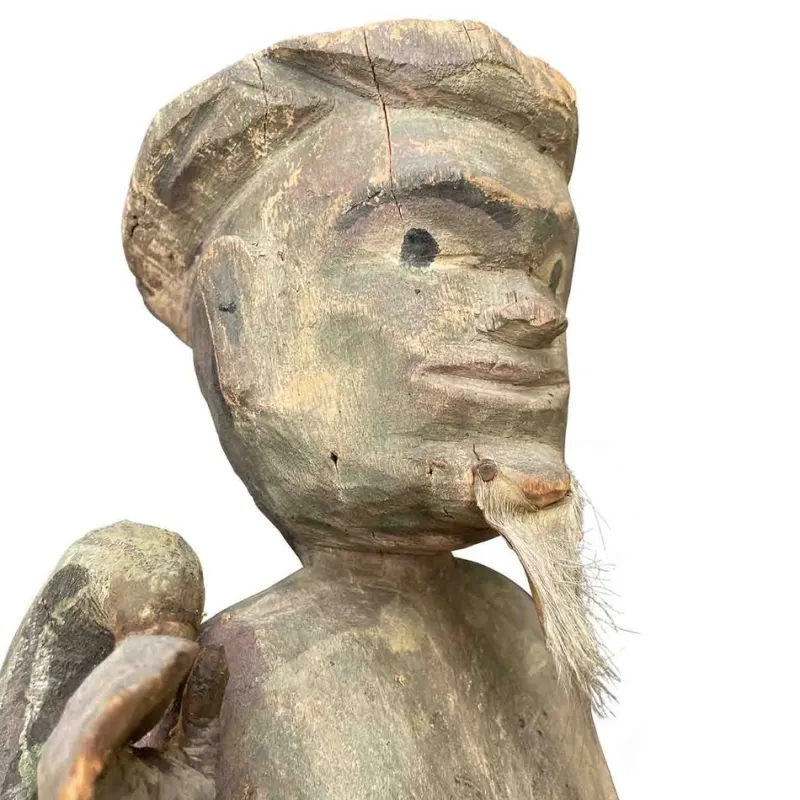 Pamono Myanmar Artist, Asian Shaman Figure, Late 1800s, Polychrome Wood> Sculpture