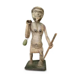 Pamono Myanmar Artist, Asian Shaman Figure, Late 1800s, Polychrome Wood><noscript><img width=