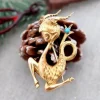 New Pamono Mythical Figure Shaped Gold Brooch