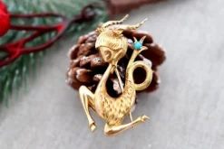 New Pamono Mythical Figure Shaped Gold Brooch