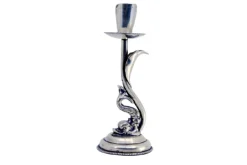 Clearance Pamono Mythological Figure Candlestick in Silver on Pearly Base