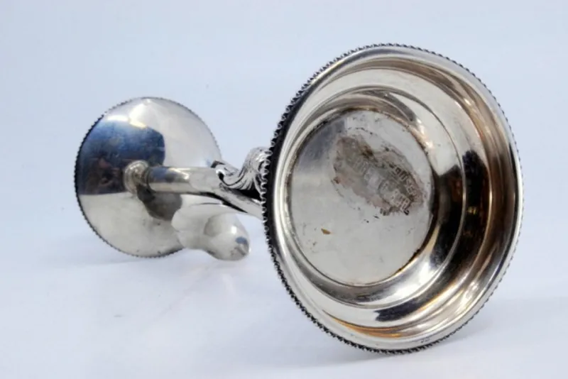 Clearance Pamono Mythological Figure Candlestick in Silver on Pearly Base