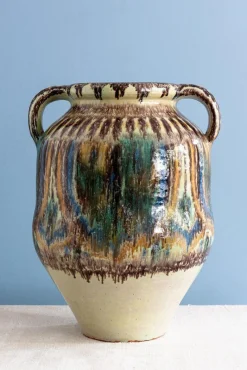 Pamono Nabeul Double-Handled Jar by Pierre De Verclos, 1930> Bottles, Carafes & Jugs