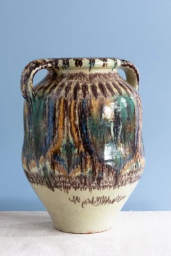 Pamono Nabeul Double-Handled Jar by Pierre De Verclos, 1930> Bottles, Carafes & Jugs