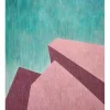 Pamono Nacho Reina, Brutalist Perspective Architecture, Green and Pink, 2025, Mixed Media on Paper> Work On Paper