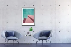 Pamono Nacho Reina, Brutalist Perspective Architecture, Green and Pink, 2025, Mixed Media on Paper><noscript><img width=