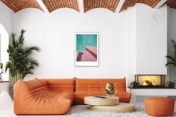 Pamono Nacho Reina, Brutalist Perspective Architecture, Green and Pink, 2025, Mixed Media on Paper><noscript><img width=
