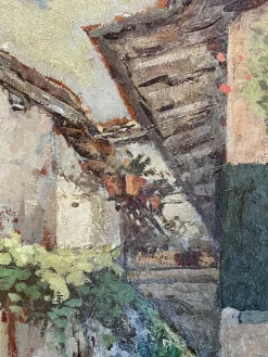 Clearance Pamono Nalin, Interior Scene, 20th Century, Oil Painting on Panel, Framed