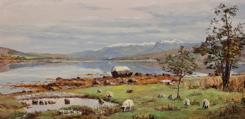 Discount Pamono Nancy Bailey, Ben Nevis from Loch Eil, Scotland, 1978, Impasto Oil Painting, Framed