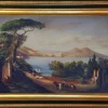 Pamono Naples, Posillipo School, Italian Landscape, Oil on Canvas, Framed> Old Masters