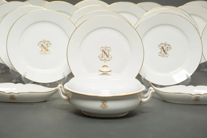 Sale Pamono Napoleon Dinner Service from Sevres, Set of 29